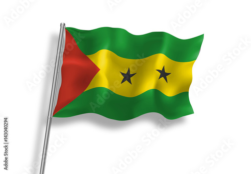 Drapeau de Sao Tomé-et-Principe en qualité vectorielle 