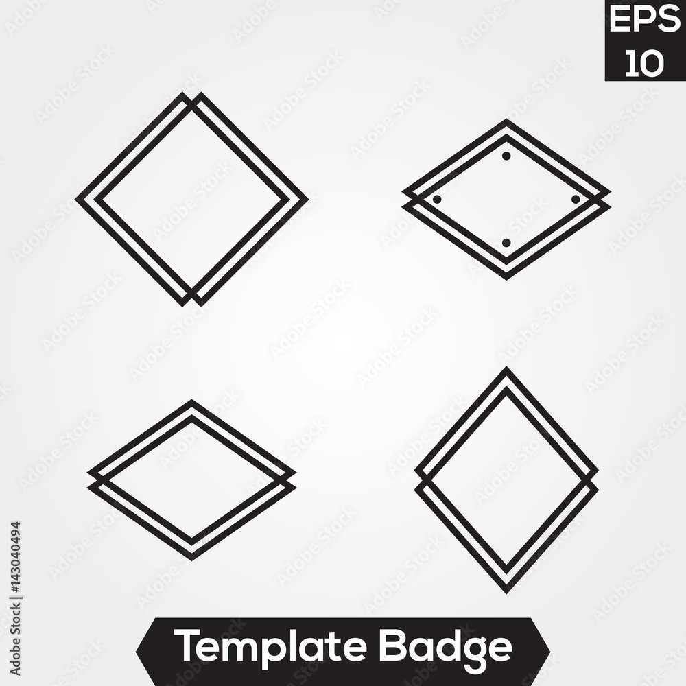 Badge template design illustration for label and logo brand identity ...