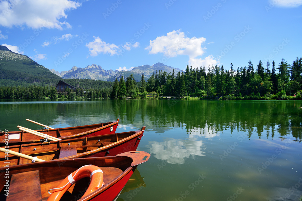 Summer in High Tatras Mountains. High Tatry. Slovakia. Vysoke Tatry.. Strbske pleso. Strebske Pleso lake.