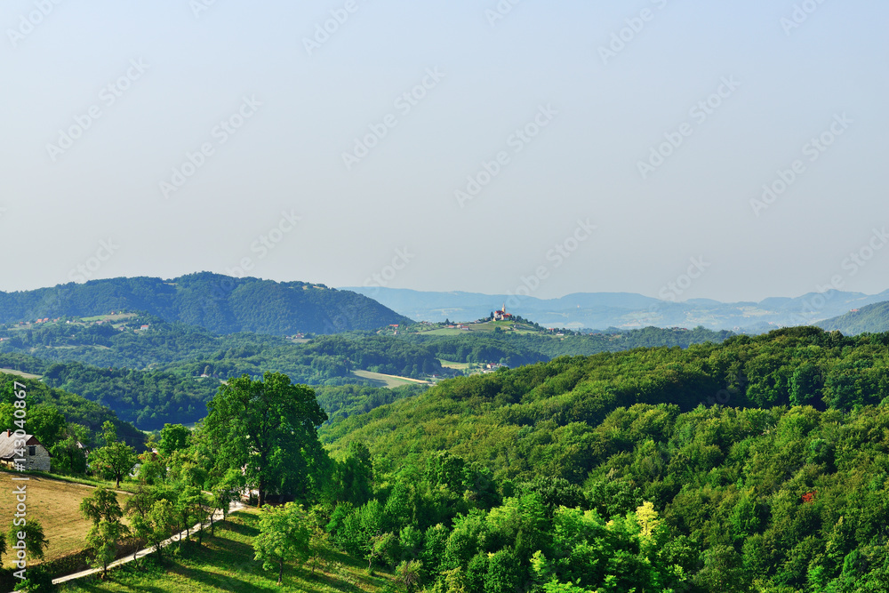 Obraz premium Countryside panorama near Topole, Rogaska Slatina, Slovenia.