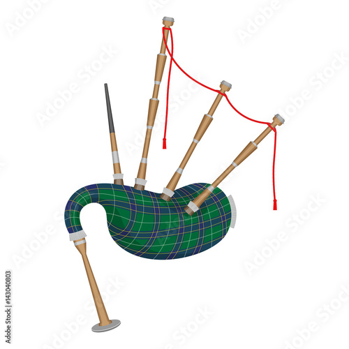 Wallpaper Mural Bagpipes isolated on white background. Wind instrument