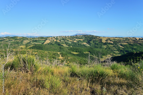 Countryside panorama near Casacce and Perugia, Umbria region, Italy.
