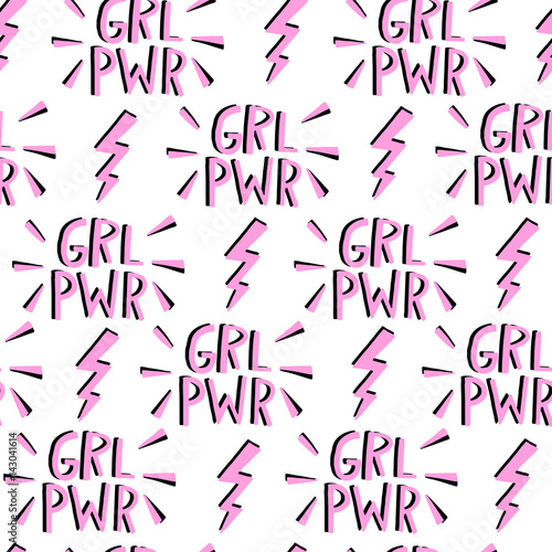 Vector feminism seamless pattern. Feminist movement