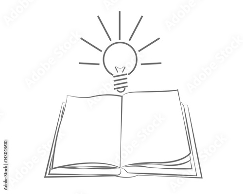 libro aperto con lampadina vettoriale