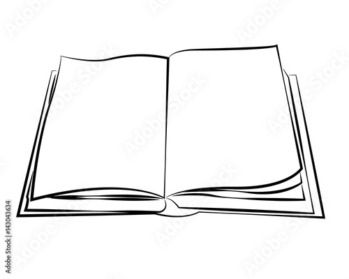 pittogramma libro aperto outline nero vettoriale