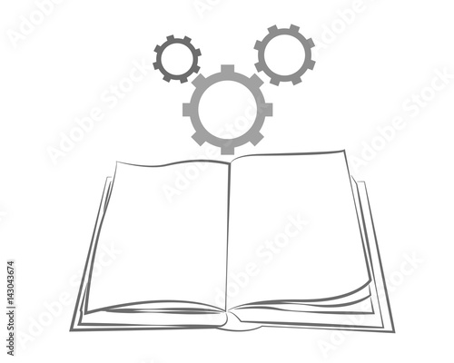 libro con ingranaggi vettoriale