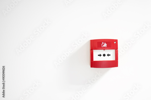 Red Fire Alarm On White Wall