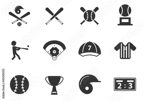 baseball icon set