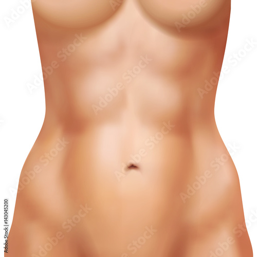 Realistic Female Body With Athletic Abs