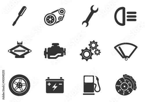 car service icon set