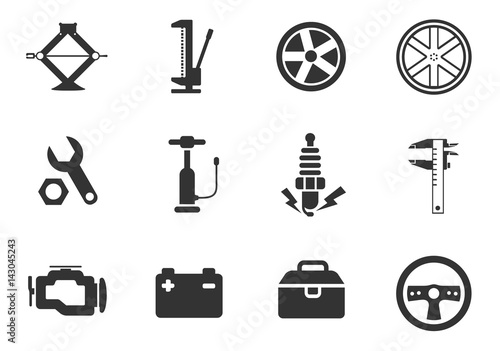 carshop icon set