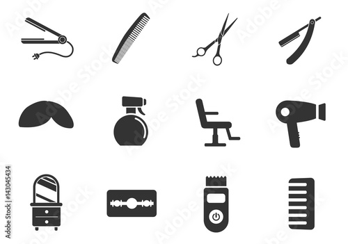 barbershop icon set