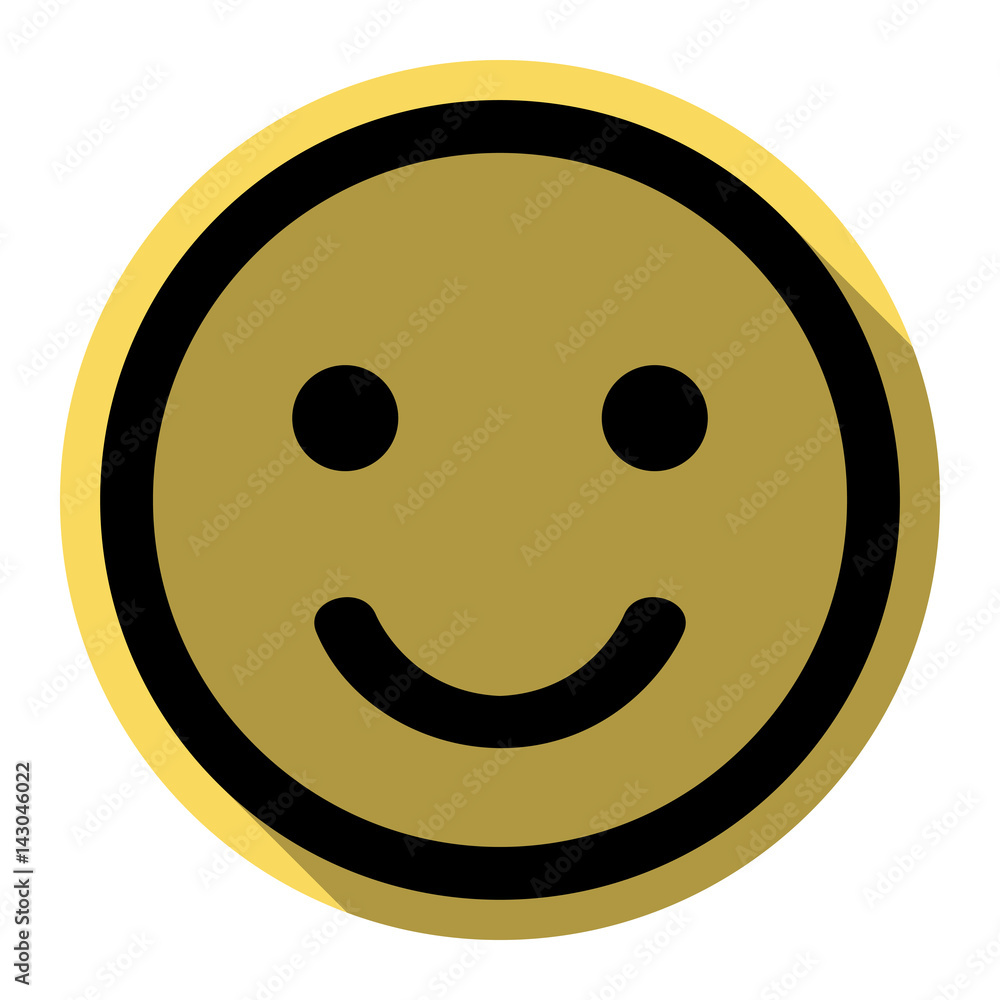 Fototapeta premium Fishing Hook sign illustration. Vector. Flat black icon with flat shadow on royal yellow circle with white background. Isolated.