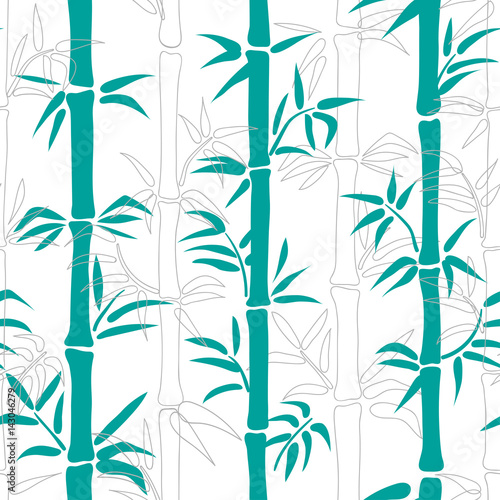 Fototapeta Naklejka Na Ścianę i Meble -  Seamless bamboo pattern. Vector abstract tropical background. 