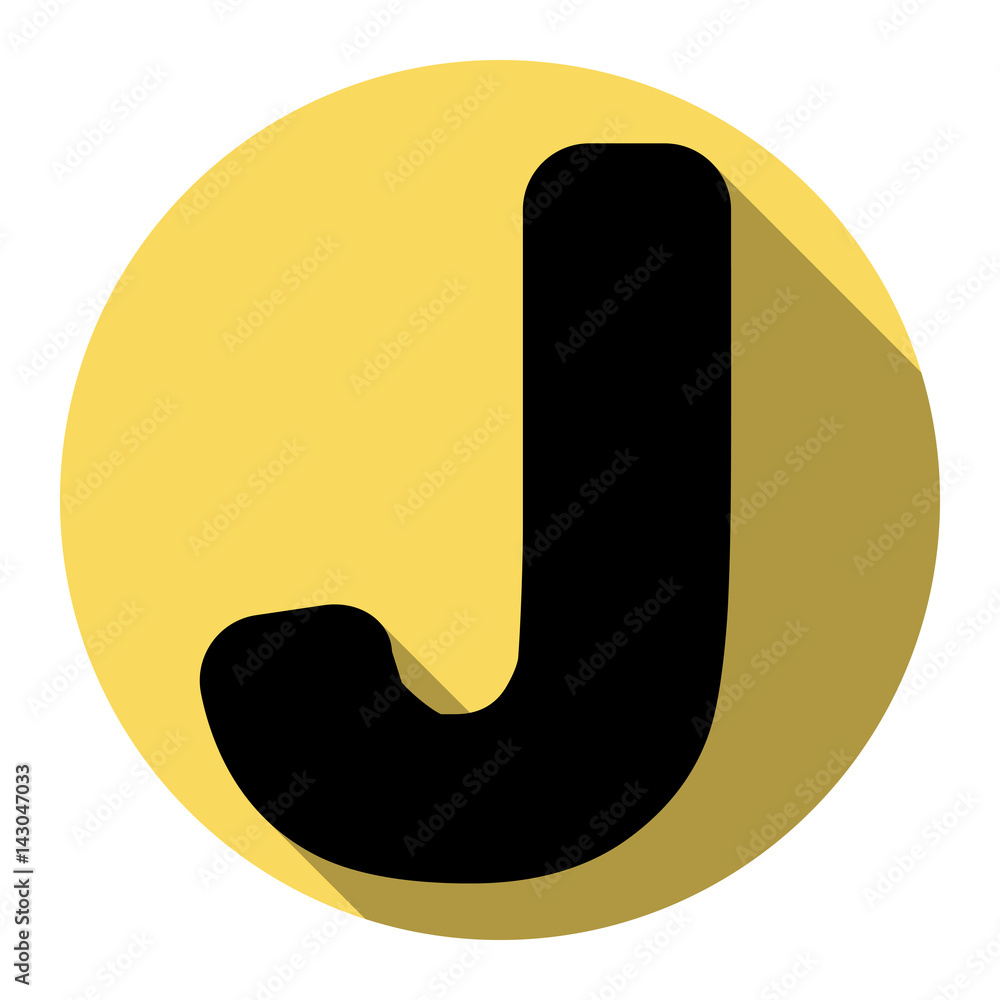 Letter J sign design template element. Vector. Flat black icon with