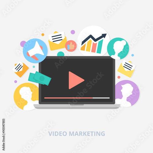 Video marketing vector illustration