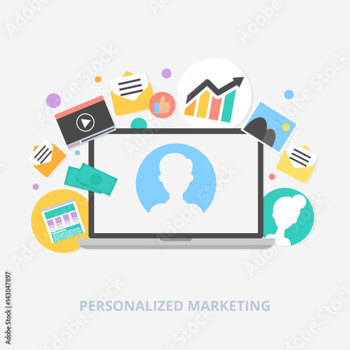 Personalized marketing vector illustration photo