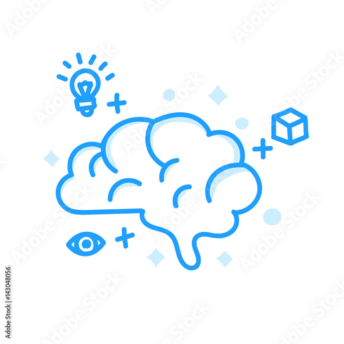 Brain training hand drawn illustration