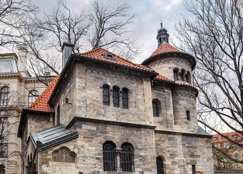 Photography Old Claus Synagogue with Jewish museum in Quarter of Prague