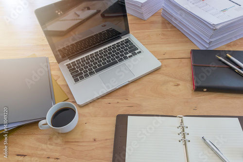 Image of business documents on workplace