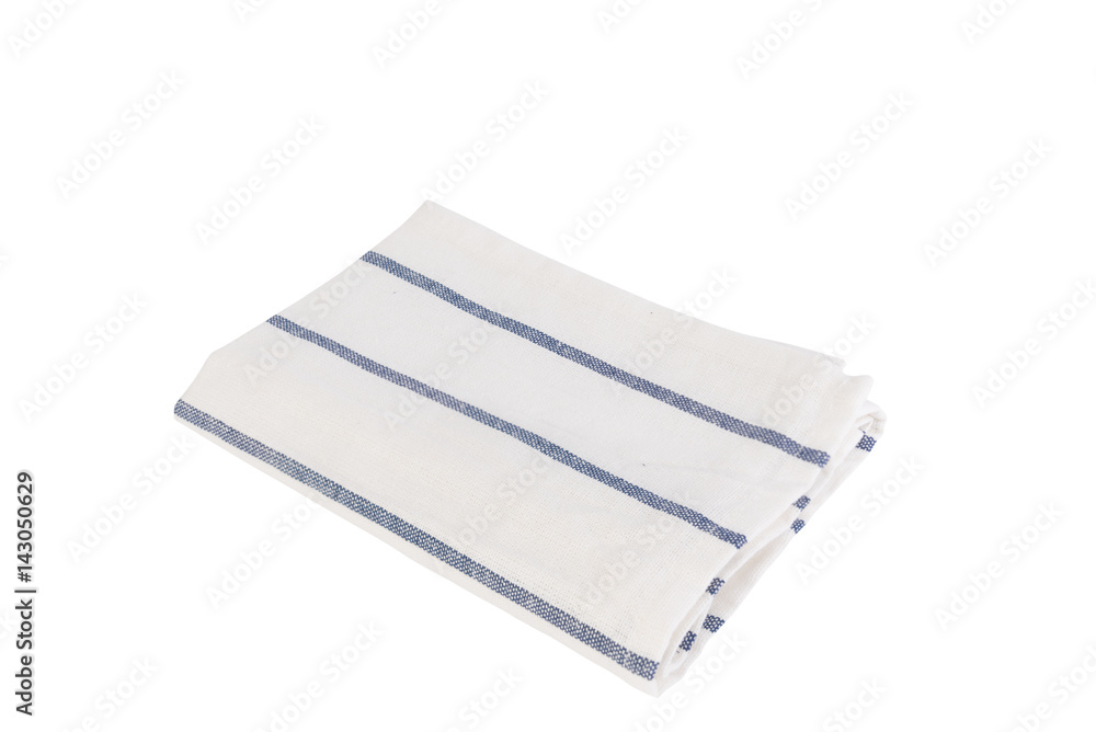 Blue and white stripes cloth isolated on white with clipping path Blue and white stripes cloth isolated on white with clipping path