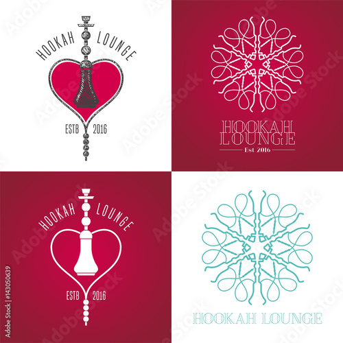 Collection of hookah vector logo