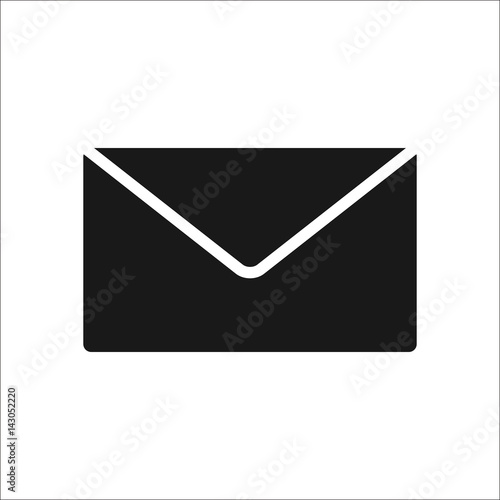 Envelope or message or mail simple, silhouette icon on background
