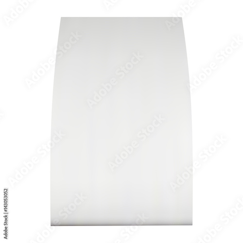 Blank paper tent card. Vector illustration isolated on white background. Table card mock up