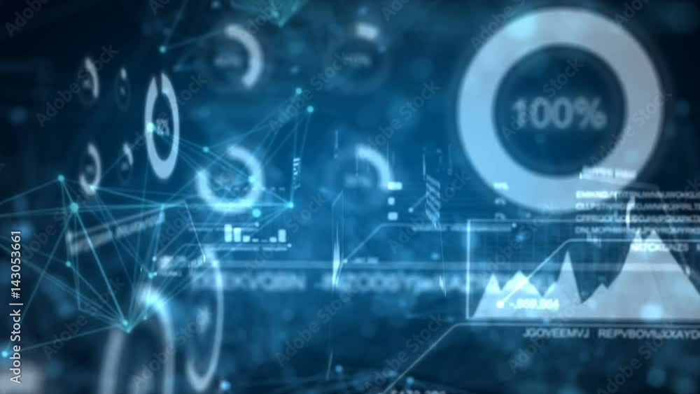 4K Animation of 3D moving world map with dot connection bar graph and random text element on dark background futuristic concept 4K Animation of 3D moving world map with dot connection bar graph and random text element on dark background futuristic concept