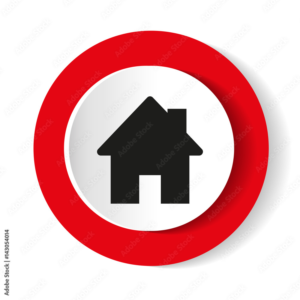 Home icon on a red background. Vector illustration. Home icon on a red background. Vector illustration.