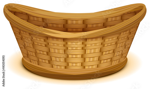 Empty wicker basket nest