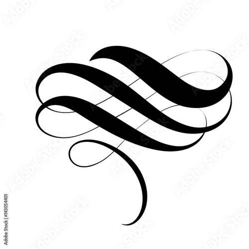 vintage flourish decorative art calligraphy whorls for text. Vector illustration EPS10