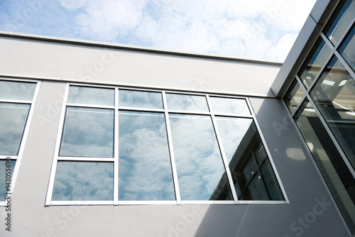 Group of glass windows on modern building.