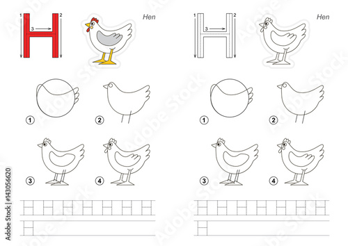 Drawing tutorial for letter.