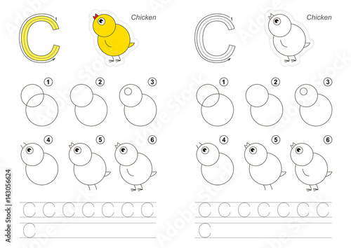 Drawing tutorial for letter.