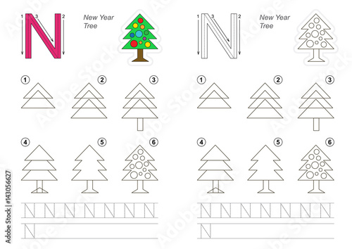 Drawing tutorial for letter.