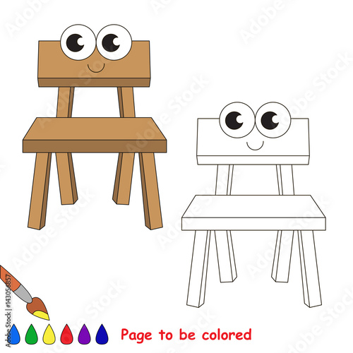 Page to be colored, simple education game for kids.