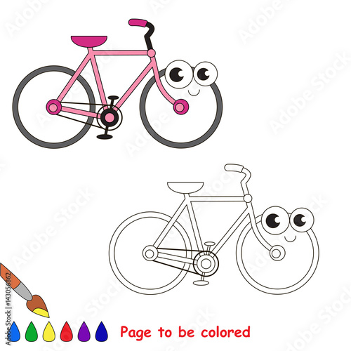 Page to be colored, simple education game for kids.