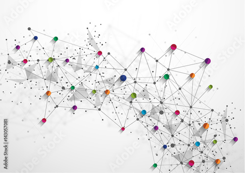Vector technology concept. Connected Lines and dots.