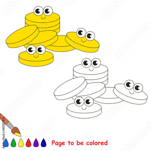 Page to be colored  simple education game for kids.