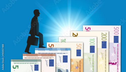 réussite - succès - richesse - bourse - Ascension - Billets Euros