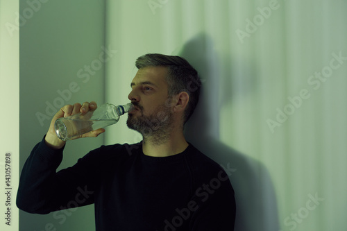 Man drinking vodka