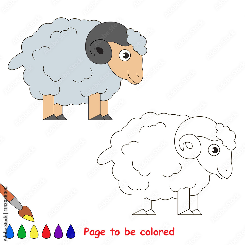 Obraz premium Page to be colored, simple education game for kids.