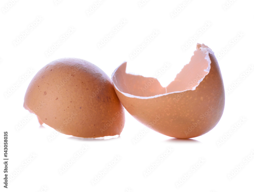 Egg shells broken isolated on white background Egg shells broken isolated on white background