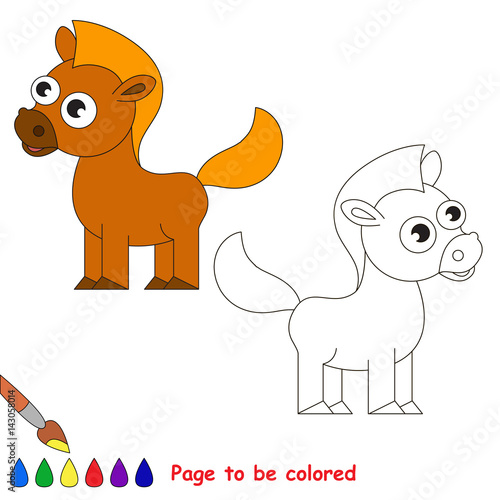 Page to be colored, simple education game for kids.