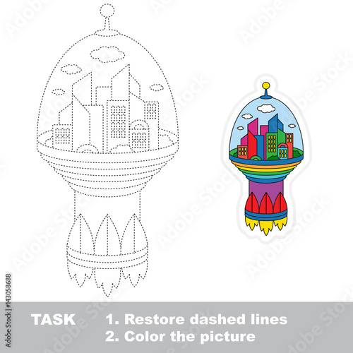 Vector trace educational game for preschool kids.
