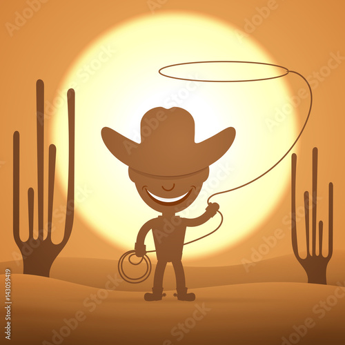 Cowboy kid twirling a lasso