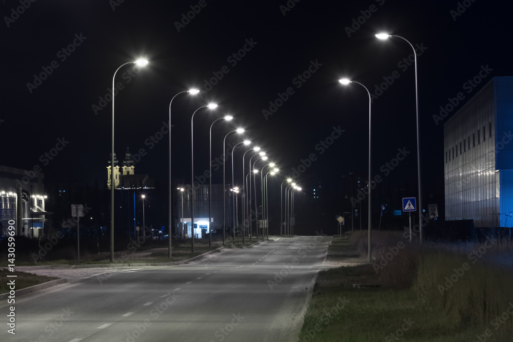industrial zone at night, Nitra, Slovakai