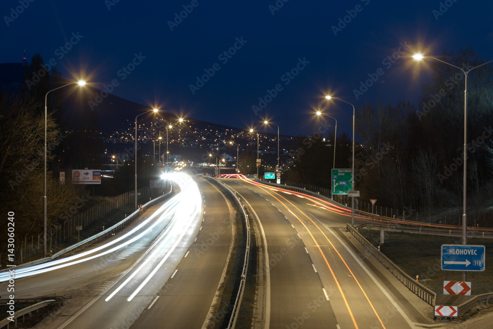 city exit road at night, Nitra, Slovakia