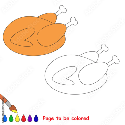 Page to be colored, simple education game for kids.